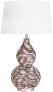 By Rydéns, By Rydéns Lofty - Tischlampe mit Textilschirm, By Rydéns - Tischleuchte LENA - silber/weiss - Mischmaterial - 58 cm