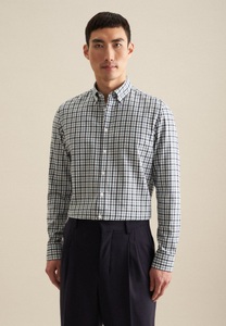 Seidensticker, seidensticker Flanellhemd »Shaped«, Shaped Langarm Button-Down-Kragen Karo, seidensticker Flanellhemd »Shaped« Shaped 1/1 Button-Down-Kragen Karo