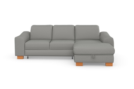 sit&more Ecksofa »Durness«, mit Federkern und hochwertigen Massivholzfüssen, wahlweise mit Kopfteilverstellung, Bettfunktion und Bettkasten oder mit Bettfunktion und Bettkasten