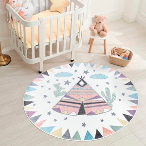 Carpet City Kinderteppich »ANIME898«, rund, 11 mm Höhe, Kinderzimmer Teppich Modern mit lustigen Cartoon-Figuren, Multi