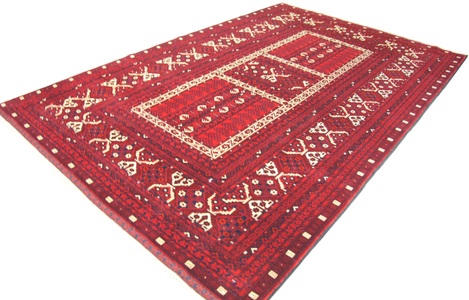 MorgenLand, morgenland Wollteppich »Afghan Teppich handgeknüpft rot«, rechteckig, 7 mm Höhe, 