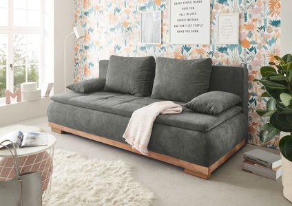 ED EXCITING DESIGN, ED EXCITING DESIGN Schlafsofa »Mila«, mit Bettfunktion und Bettkasten, sowie Rücken- und Armlehnkissen, ED EXCITING DESIGN Schlafsofa »Mila«, mit Bettfunktion und Bettkasten, sowie Rücken- und Armlehnkissen