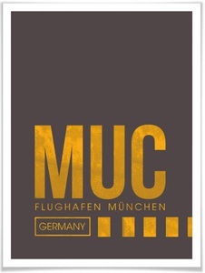 Wall-Art, Wall-Art Poster »Wandbild MUC Flughafen München«, Flughafen, (1 St.), Poster, Wandbild, Bild, Wandposter, Wall-Art Poster »Wandbild MUC Flughafen München«, Flughafen, (1 St.), Poster ohne Bilderrahmen
