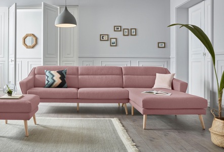 ANDAS, andas Ecksofa »Bille«, mit Naht im Rückenkissen und Beinen aus Eichenholz, Design by Morten Georgsen, 