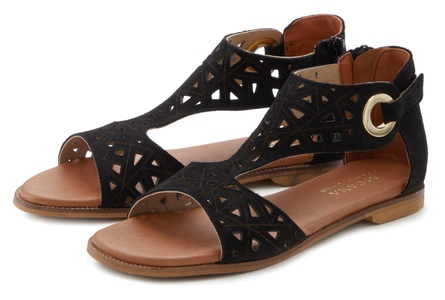 Lascana, LASCANA Sandale, aus hochwertigem Leder mit raffinierten Cut-Outs, LASCANA Sandale, Sandalette, Sommerschuh aus hochwertigem Leder mit Cut-Outs