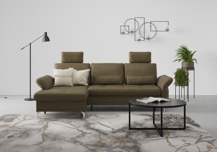 INOSIGN, INOSIGN Ecksofa »Palm Beach«, Federkern, mit Sitztiefenverstellung, wahlweise mit Bettfunktion, Bettkasten und Armteilverstellung, INOSIGN Ecksofa »Palm Beach L-Form«, Federkern, mit Sitztiefenverstellung, wahlweise mit Bettfunktion