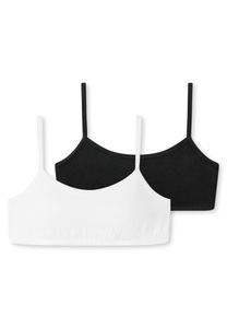 Mädchen-Bustiers 2er-Pack Organic Cotton weiß/ schwarz - 95/5 176