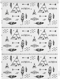 LICHTBLICK, Seitenzugrollo »Klemmfix Digital Tipi«, LICHTBLICK, verdunkelnd, ohne Bohren, freihängend, LICHTBLICK ORIGINAL Seitenzugrollo »Klemmfix Digital Tipi«, verdunkelnd, energiesparend, ohne Bohren, freihängend, bedruckt