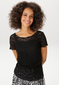 ANISTON CASUAL, Aniston CASUAL T-Shirt aus floraler Häkelspitze