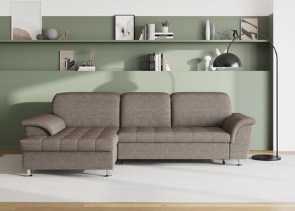 DOMO collection, DOMO collection Ecksofa »Franzi«, wahlweise mit Bettfunktion, Bettkasten und Kopfteilverstellung, frei im Raum stellbar, DOMO collection Ecksofa »Franzi Steppung im Sitzbereich B7T/H: 278/162/80 cm, L-Form« wahlweise mit Bettfunktion, Bettkasten und Kopfteilverstellung