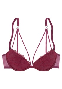 Lascana, LASCANA Push-up-BH, aus Spitze mit hübscher Bändchenoptik, sexy Dessous, LASCANA Push-up-BH, aus Spitze mit hübscher Bändchenoptik, sexy Dessous