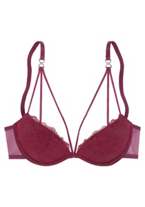Lascana, LASCANA Push-up-BH, aus Spitze mit hübscher Bändchenoptik, sexy Dessous, LASCANA Push-up-BH, aus Spitze mit hübscher Bändchenoptik, sexy Dessous