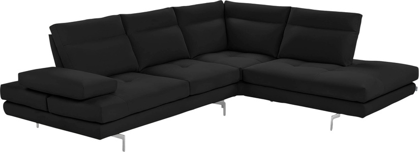 CALIA ITALIA, CALIA ITALIA Ecksofa »Toby Wing«, Sitztiefenverstellung, Eckelement mit Funktion, Füsse in Chrom glänzend, CALIA ITALIA Ecksofa »Toby Wing, L-Form, Multifunktionssofa, bequem und edel«, Sitztiefenverstellung und Armteilfunktion, Füsse chrom glänzend