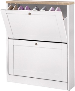 HOME AFFAIRE, Home affaire Schuhschrank »Heide«, Breite 70 cm, mit 2 Klappen und Facettenfront, Home affaire Schuhschrank »Heide«, Breite 70 cm, mit 2 Klappen und Facettenfront