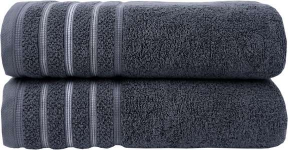 HOME AFFAIRE, Home affaire Handtuch Set »Safien mit Streifenbordüre«, Set, 2 tlg., Frottier, Handtuch oder Badetuch Set, Premium 550gr/m², Bio-Baumwolle, Home affaire Handtuch Set »Safien mit Streifenbordüre«, (Set, 2 St., 2 Duschtücher (70x140 cm), Handtuch oder Badetuch Set, Premium 550gr/m², 100% Baumwolle
