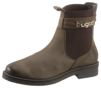 Bugatti, bugatti Chelseaboots, mit goldfarbenem Logoschriftzug, 