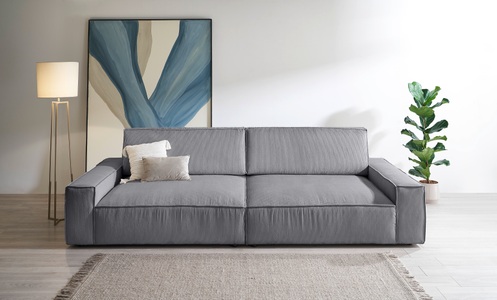 HOME AFFAIRE, Home affaire Big-Sofa »NEU: SHERWOOD XXL, Big-Sofa (316cm), extra tiefe Sitzfläche 95 cm« bequemer Sitzkomfort, Cord u. Leinenoptik, Kedernaht, Home affaire Big-Sofa »NEU: SHERWOOD XXL, Big-Sofa (316cm), extra tiefe Sitzfläche 95 cm« bequemer Sitzkomfort, Cord u. Leinenoptik, Kedernaht