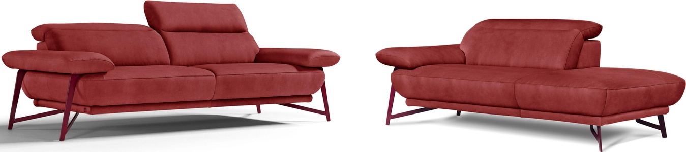 Egoitaliano, Egoitaliano Polstergarnitur »Anais«, Set: bestehend aus Sofa und Ottomane, inkl. Kopfteilverstellung, Egoitaliano Polstergarnitur »Anais, Design mit hohem Sitzkomfort für mehr Bequemlichkeit«, Set: bestehend aus Sofa und Ottomane, inkl. Kopfteilverstellung