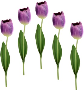 IGEA, I.GE.A. Kunstblume »Real Touch Tulpen«, (5 St.), 5er Set künstliche Tulpenknospen, Kunstblumen, Stielblume, I.GE.A. Kunstblume »Real Touch Tulpen«, 5er Set künstliche Tulpenknospen, Kunstblumen, Stielblume