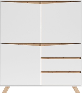 INOSIGN Highboard »Valentin«, Breite 120 cm, Höhe 142 cm, in matt weiss