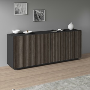 INOSIGN, INOSIGN Sideboard »Vega Sideboard,Kommode,200 cm«, mit 4 Türen,Fronten mit Rillen-Optik, INOSIGN Sideboard »Vega Sideboard,Kommode,200 cm«, mit 4 Türen,Fronten mit Rillen-Optik