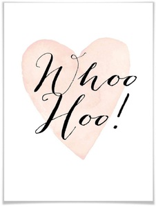 Wall-Art, Wall-Art Poster »Whoo Hoo«, Schriftzug, (1 St.), Poster, Wandbild, Bild, Wandposter, Wall-Art Poster »Whoo Hoo«, Schriftzug, (1 St.), Poster ohne Bilderrahmen