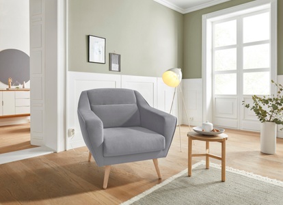 ANDAS, andas Sessel »Bille«, mit Naht im Rückenkissen und Eiche-Beinen, Design by Morten Georgsen, andas Sessel »Bille«, mit Naht im Rückenkissen und Eiche-Beinen, Design by Morten Georgsen