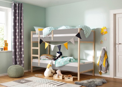 LÜTTENHÜTT, Lüttenhütt Etagenbett »Janne«, aus schönem massivem Kiefernholz, Etagenbett, inklusive praktischer massiver Holzleiter, in verschiedenen Farbvarianten erhältlich, Liegefläche 90x200 cm, Lüttenhütt Etagenbett »Janne«, Kiefernholz, Etagenbett, inklusive Holzleiter, Liegefläche 90x200 cm