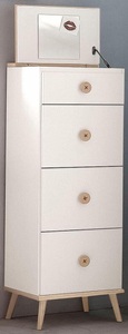 Wimex, Wimex Schubkastenkommode »Billund«, MID.YOU Kommode 46/121/40 cm , Billund , weiss, Eichefarben , Holz, Holzwerkstoff , 46x121x40 cm , Dekorfolie,Nachbildung , 001787029021