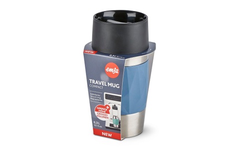 Emsa, Emsa Thermobecher »Travel Mug Compact«, 100% dicht, 3h heiss, 6h kalt, 300 ml, Emsa Thermobecher »Compact 300 ml«