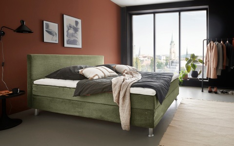 ATLANTIC home collection Boxbett »Edison«, inkl. Bonnellfederkern-Matratze und Topper