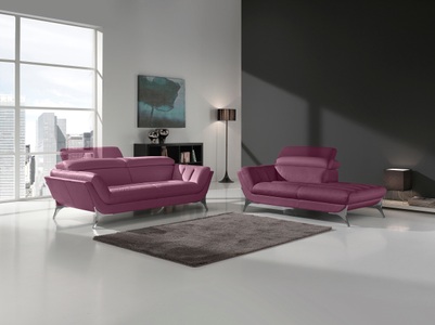 Egoitaliano, Egoitaliano Polstergarnitur »Sueli«, (Set), bestehend aus Sofa und Recamiere, Kopfteilverstellung, Bezug Leder, Egoitaliano Polstergarnitur »Sueli«, (Set), bestehend aus Sofa und Recamiere, Kopfteilverstellung, Bezug Leder