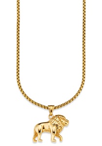 Bruno Banani, Bruno Banani Kette mit Anhänger »Löwe, B4053N/20/00/55, B4080N/20/00/55«, Bruno Banani Kette mit Anhänger »Schmuck Geschenk, Halskette Löwe, Venezianerkette«