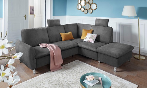 SIT&MORE, sit&more Ecksofa, sit&more Ecksofa »Daytona L-Form«, mit Federkern, zwei Kopfstützen und wahlweise mit Bettfunktion