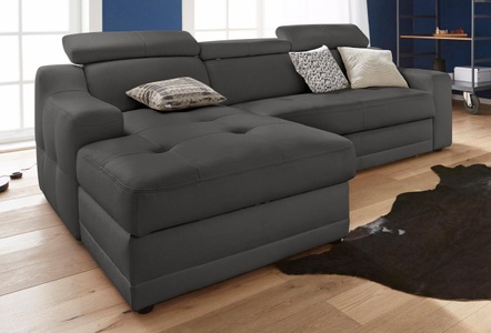 exxpo - sofa fashion Ecksofa, mit Köpf- bzw. Rückenverstellung, wahlweise mit Bettfunktion und Bettkasten