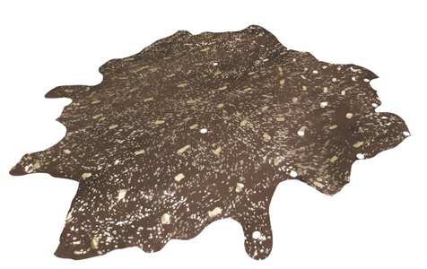 Kayoom, Kayoom Teppich »Glam 110«, rechteckig, 100 % Rindslederfell,Fussbodenheizung geeignet, Akzente in Silber/Gold, Kayoom Teppich »Glam 110«, rechteckig, 3 mm Höhe, 100 % Rindslederfell,Fussbodenheizung geeignet, Akzente in Silber/Gold