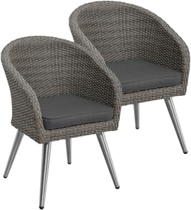 Merxx, MERXX Gartenstuhl »Paris Boulevard«, (Set), 2 St., 2er Set, Polyrattan/Edelstahl, inkl. Sitzkissen, MERXX Gartenstuhl »Paris Boulevard«, (Set), 2 St., 2er Set, Polyrattan/Edelstahl, inkl. Sitzkissen