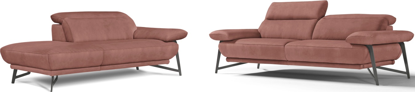Egoitaliano, Egoitaliano Polstergarnitur »Anais«, Set: bestehend aus Sofa und Ottomane, inkl. Kopfteilverstellung, Egoitaliano Polstergarnitur »Anais, Design mit hohem Sitzkomfort für mehr Bequemlichkeit«, Set: bestehend aus Sofa und Ottomane, inkl. Kopfteilverstellung
