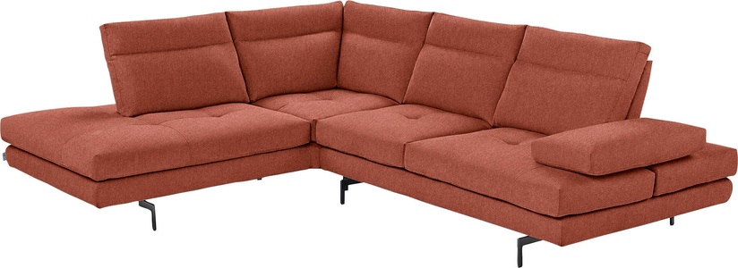 CALIA ITALIA, CALIA ITALIA Ecksofa »Toby Wing«, Sitztiefenverstellung, Eckelement mit Funktion, Füsse in Schwarz matt, CALIA ITALIA Ecksofa »Toby Wing, L-Form, Designsofa mit sensationellem Sitzkomfort«, Sitztiefenverstellung, funktionale Ecke, Füsse in schwarz matt
