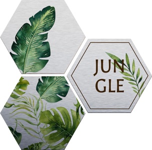 undefined, Alu-Dibond-Druck »Kvilis - Jungle« (Set), Wall-Art Metallbild »Kvilis Jungle«, Kinder, (Set), Metallposter Collage