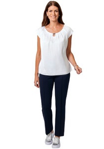 SELECT BY HERMANN LANGE, select! By Hermann Lange Shirttop, mit Zierteil am Ausschnitt, HERMANN LANGE Collection Shirttop, mit Zierteil am Ausschnitt