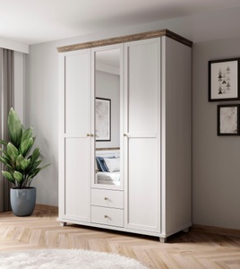 INOSIGN, INOSIGN Drehtürenschrank »Evora«, mit Spiegel, Home affaire Drehtürenschrank »Evora, Landhausschrank in 3 verschieden Grössen, Türen mit Soft- Close«, Kleiderschrank mit Spiegel, aus FSC®-zertifiziertem Holzwerkstoff