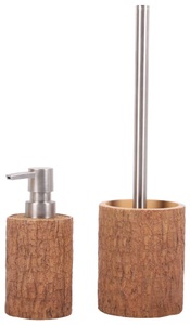 Sanilo, Sanilo Badaccessoires-Sets »Rustikal«, (Kombi-Set, 2 tlg.), bestehend aus Seifenspender und WC-Bürste, strukturiert, Sanilo Badaccessoire-Set »Rustikal«, (Kombi-Set, 2 tlg.), bestehend aus Seifenspender und WC-Bürste, strukturiert