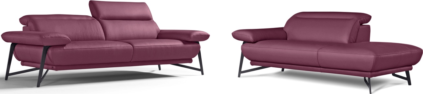 Egoitaliano, Egoitaliano Polstergarnitur »Anais«, Set: bestehend aus Sofa und Ottomane, inkl. Kopfteilverstellung, Egoitaliano Polstergarnitur »Anais, Design mit hohem Sitzkomfort für mehr Bequemlichkeit«, Set: bestehend aus Sofa und Ottomane, inkl. Kopfteilverstellung