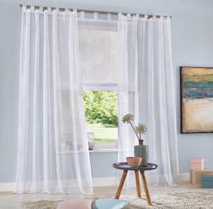 MY HOME, Raffrollo »Belem«, my home, mit Schlaufen, my home Raffrollo »Belem«, mit Schlaufen, Transparent, Voile, Polyester