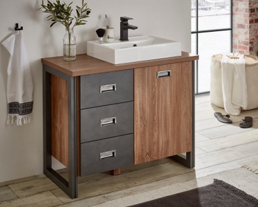 HOME AFFAIRE, Home affaire Waschtisch »Detroit«, Breite 91 cm, 1 Aufsatzwaschbecken aus Mineralguss, Home affaire Waschtisch »Detroit«, Breite 91 cm, 1 Aufsatzwaschbecken aus Mineralguss