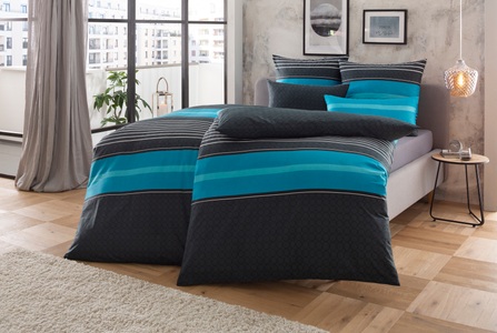 my home Bettwäsche »Circle Bettwäsche mit Streifen-Design, OEKO-TEX® zertifiziert«, (2 tlg.)