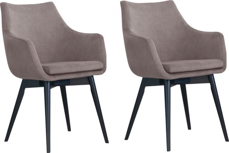 HOME AFFAIRE, Home affaire Armlehnstuhl »New Queen«, (Set), 2 St., Samtvelours, Gestell Buche Massivholz schwarz lackiert, Easy Care-Stoff, Home affaire Armlehnstuhl »New Queen«, (Set), 2 St., Samtvelours, Gestell Buche Massivholz schwarz lackiert, Easy Care-Stoff