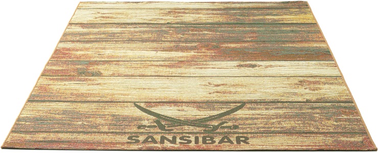 Sansibar, Sansibar Teppich »Rantum Beach SA-029«, rechteckig, Flachgewebe, modernes Design, Motiv Holzdielen, In- & Outdoor geeignet, Sansibar Teppich »Rantum Beach SA-029«, rechteckig, 5 mm Höhe, Flachgewebe, modernes Design, Motiv Holzdielen, In- & Outdoor geeignet