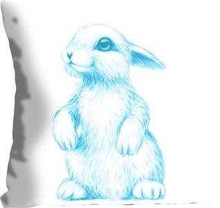 QUEENCE, queence Dekokissen »Luh«, (1 St.), mit einem blauen Häschen, queence Dekokissen »Luh«, mit einem blauen Häschen, Kissenhülle ohne Füllung, 1 Stück